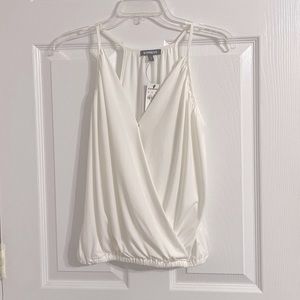 White satin tank top NWT